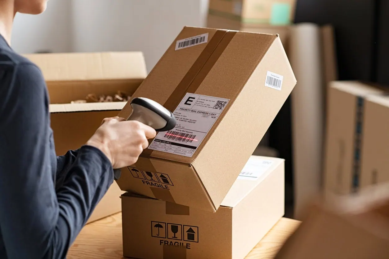 Scannen eines Paketlabels
